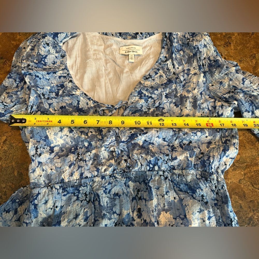 & Other Stories Voluminous Ruffle Long Sleeve Floral Midi Dress Size 10 - Picture 8 of 10